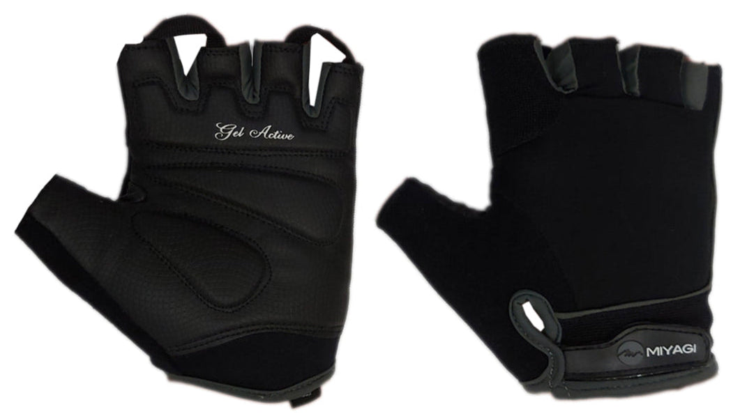 Guante para deporte ciclismo fitness MG161709 Negro Gris Miyagi original oficial Colombia Dismovel
