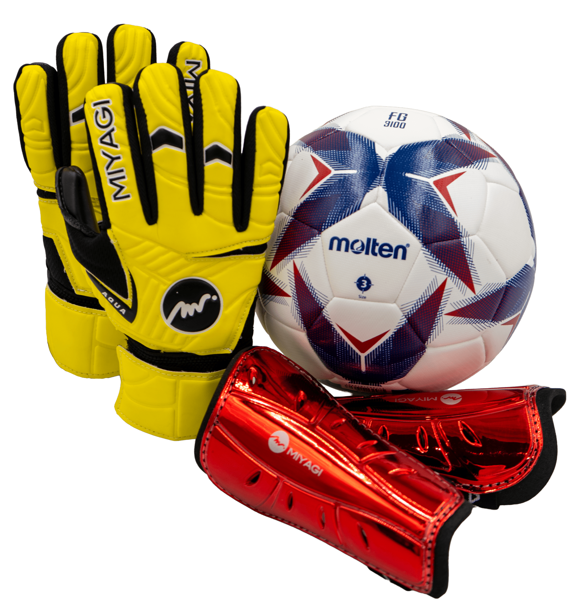 Kit Entrenamiento para Arquero niño - KIT-F3R3101-NR- MG020-AMA-5-M6860AM-ROJ-UNICAkit deportivo