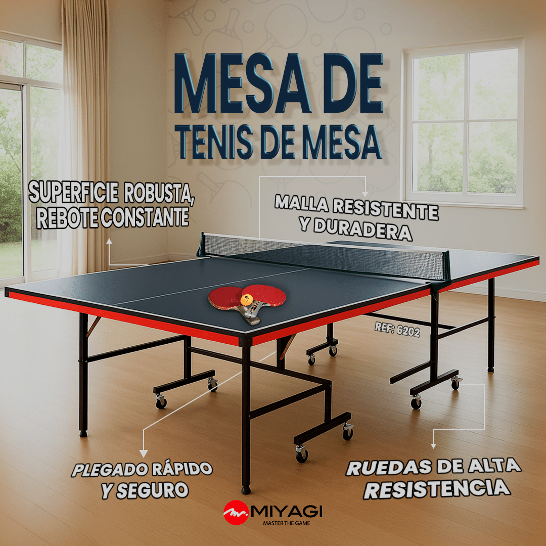 Mesa de Tenis de15mm Plus en MDF Miyagi 6202 - 6202Mesa de tenis