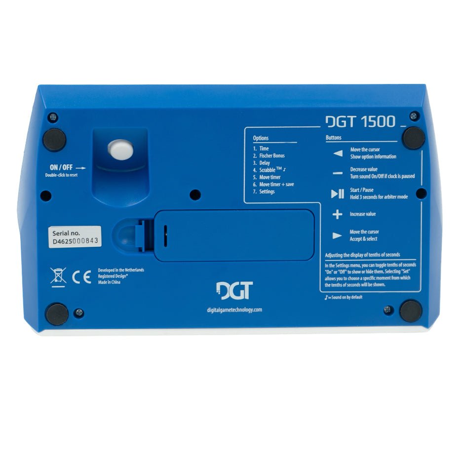 Reloj de Ajedrez DGT 1500 - Azul - AJ1500-AZULReloj de ajedrez